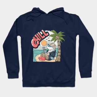 Shark relaxing on the beach Hoodie